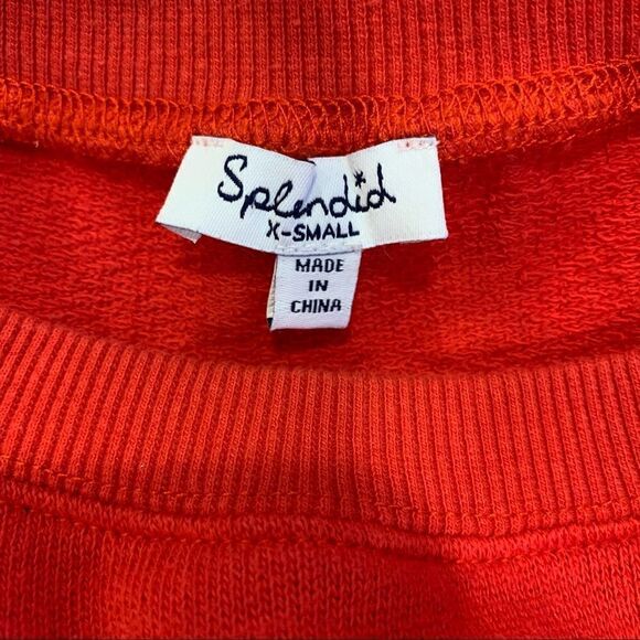 Splendid Double Stripe Sweatshirt Red and White Size Extra Small - Picture 6 of 8